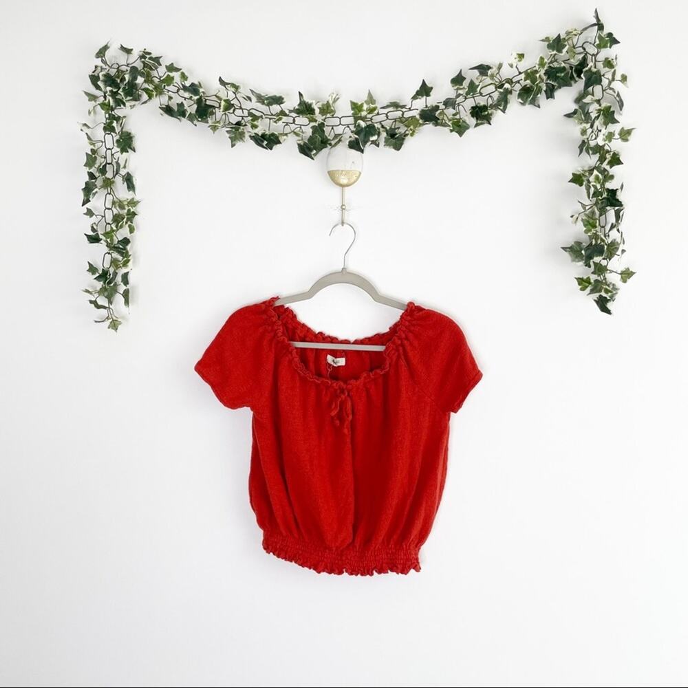 MADEWELL Texture & Thread Drawstring Top Size Small - Picture 2 of 7